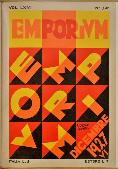"Emporium", rivista mensile illustrata d'arte, Lettratura, scienze e Varietà - Copertina di Fortunato Depero