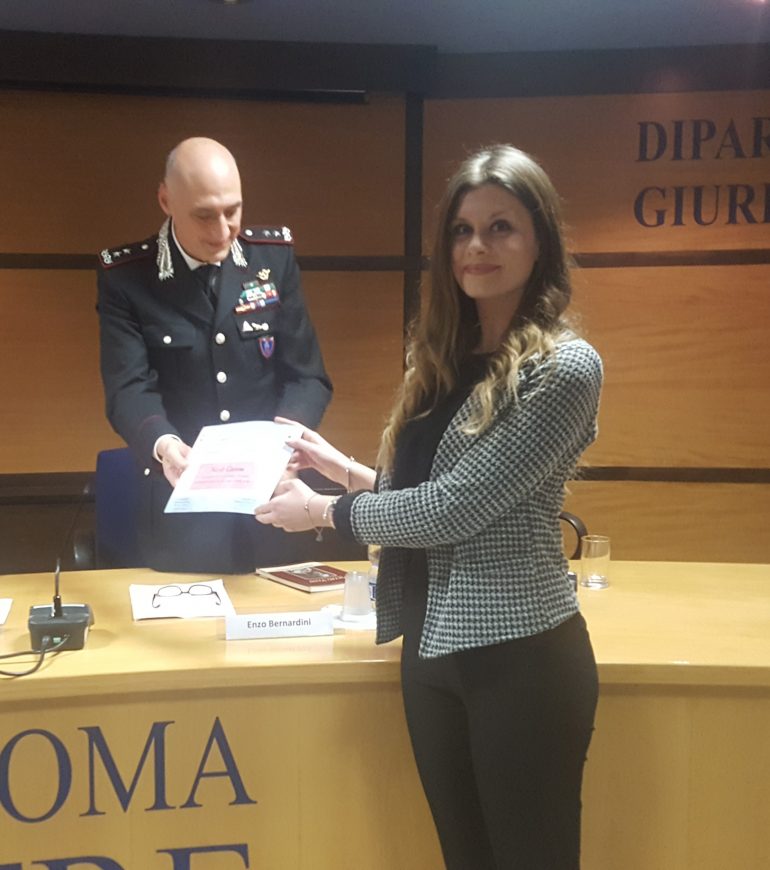 foto Nicole Citeroni premio di laurea “Giuseppe Barile e Pietro Verri”