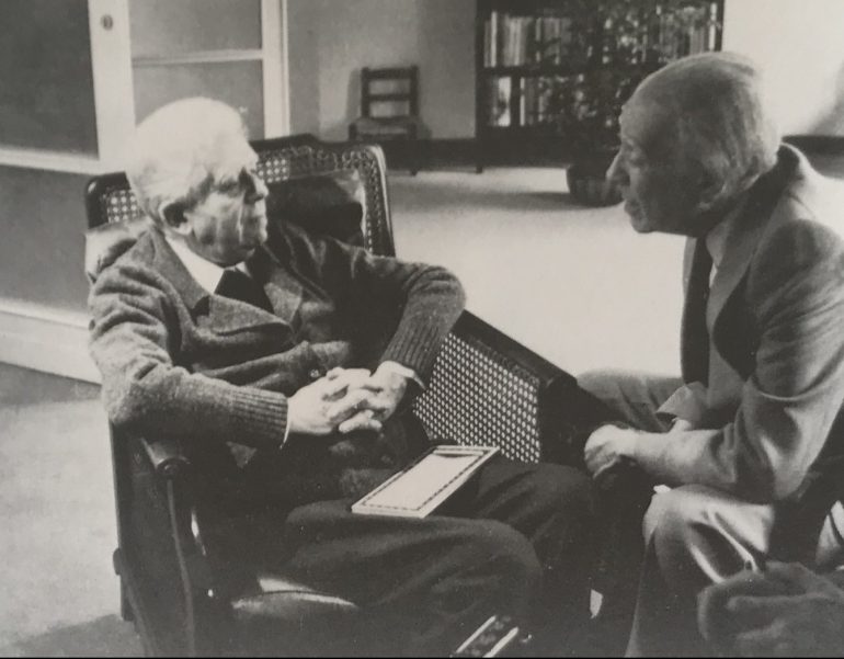 Eugenio Montale con Jorge Luis Borges, Milano, aprile 1977