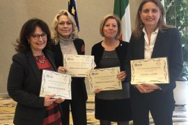 Le ricercatrici presenti a Milano: Benedetta Nacmias, Anna Linda Zignego, Rossella Marcucci, Daniela Massi