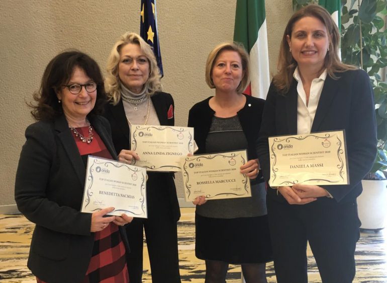 Le ricercatrici presenti a Milano: Benedetta Nacmias, Anna Linda Zignego, Rossella Marcucci, Daniela Massi