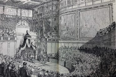 Il Parlamento nel Salone dei Cinquecento - da "Il Giornale Illustrato", a. II, n.50, 16-23 dicembre 1865 in www.storiadifirenze.org