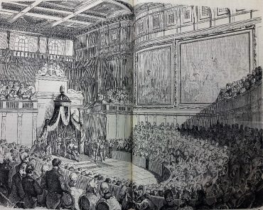 Il Parlamento nel Salone dei Cinquecento - da "Il Giornale Illustrato", a. II, n.50, 16-23 dicembre 1865 in www.storiadifirenze.org