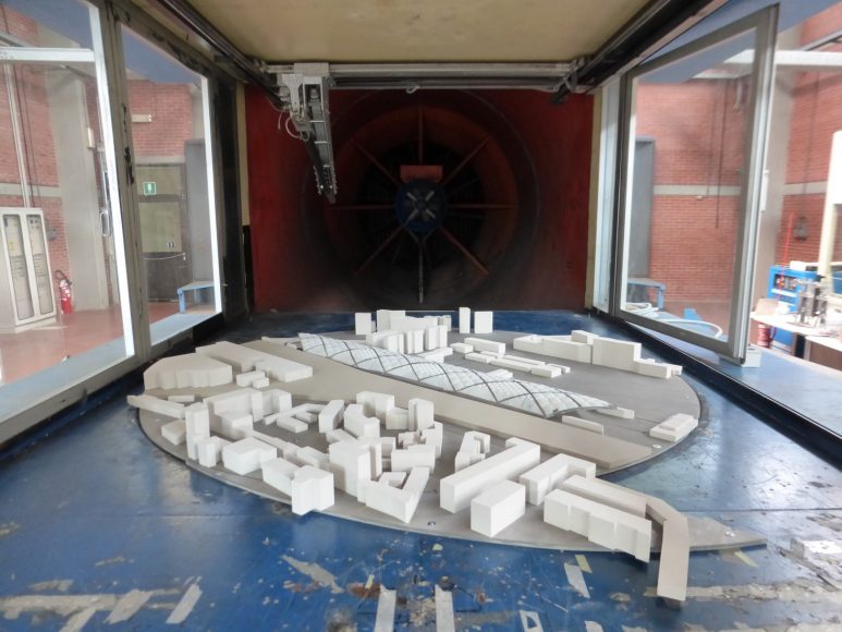 Il modello della Stazione AV di Firenze (progetto di Norman Foster) in galleria del vento