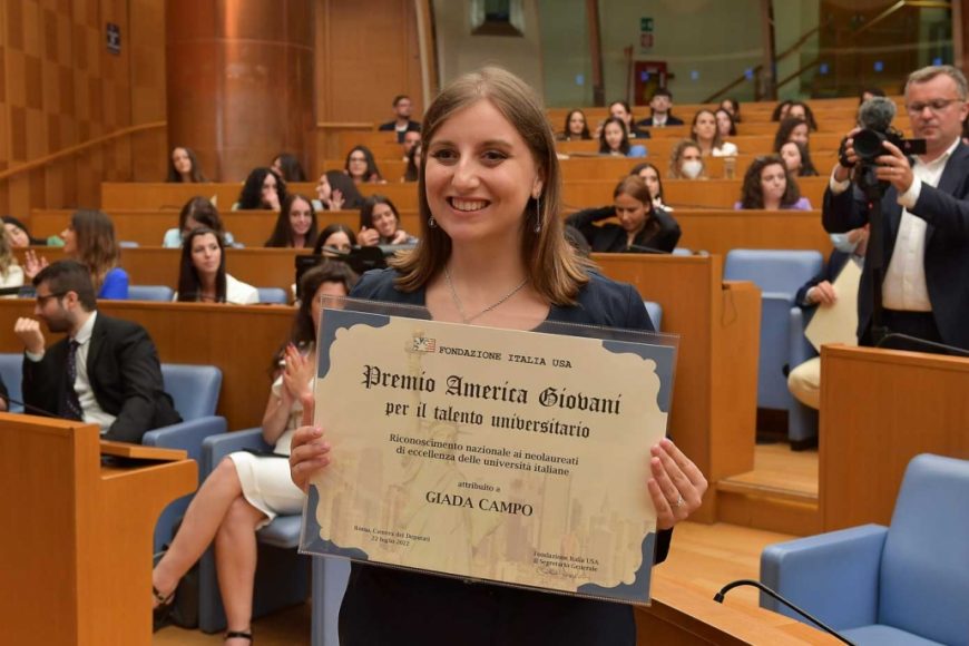 Giada Campo durante la cerimonia di premiazione - Foto Fondazione Italia USA