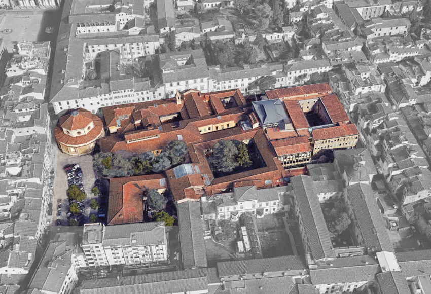 Firenze, Panoramica del complesso di Santa Maria degli Angeli, Piazza Brunelleschi