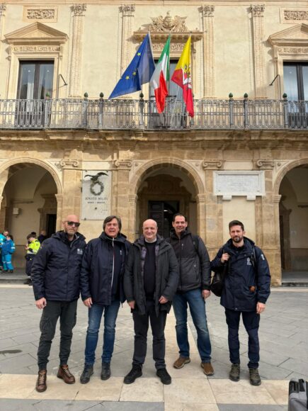 I componenti del team Unifi: Nicola Casagli (al centro), Giovanni Gigli (secondo da destra) e Tommaso Beni (primo da destra)